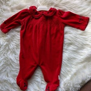 Minibasix Baby Tamper Bodysuit In Velvet Red. Valentine Christmas Family...